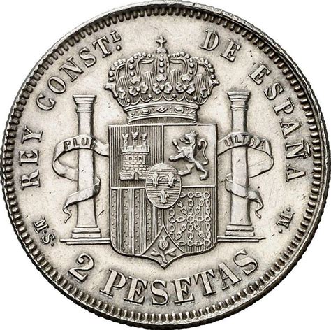 2 pesetas 1882|2 Pesetas de Plata Españolas de Alfonso XII 1882 (82) MS.